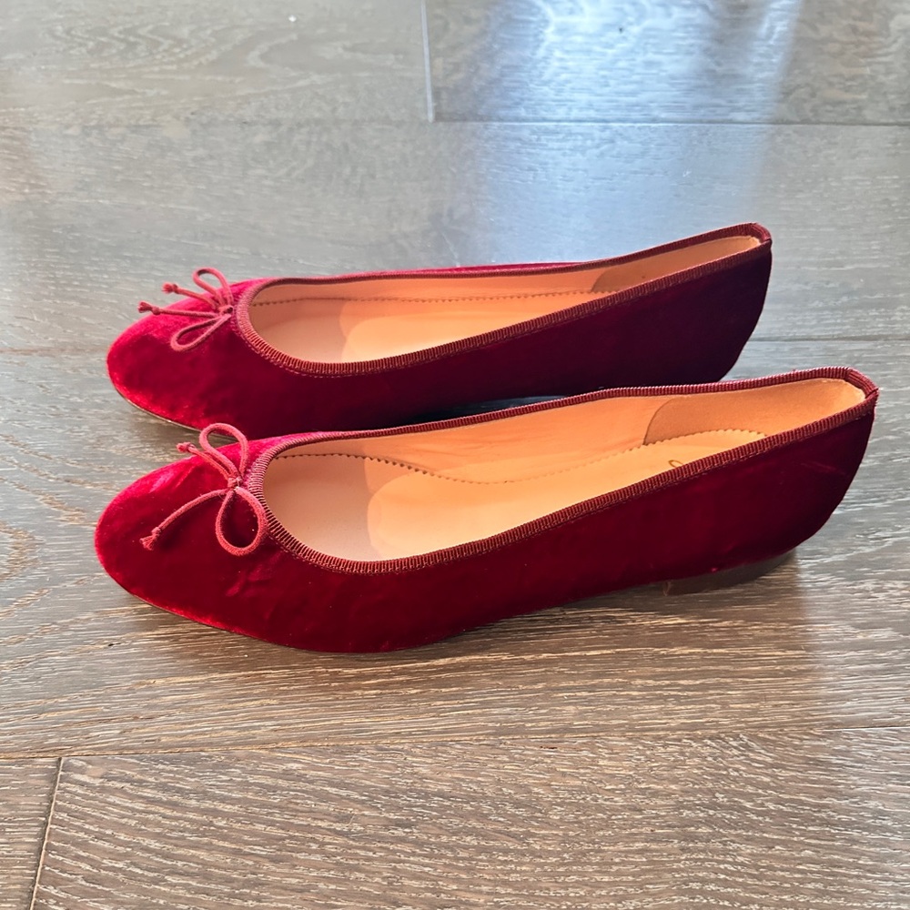 J. Crew Velvet Ballet Flats